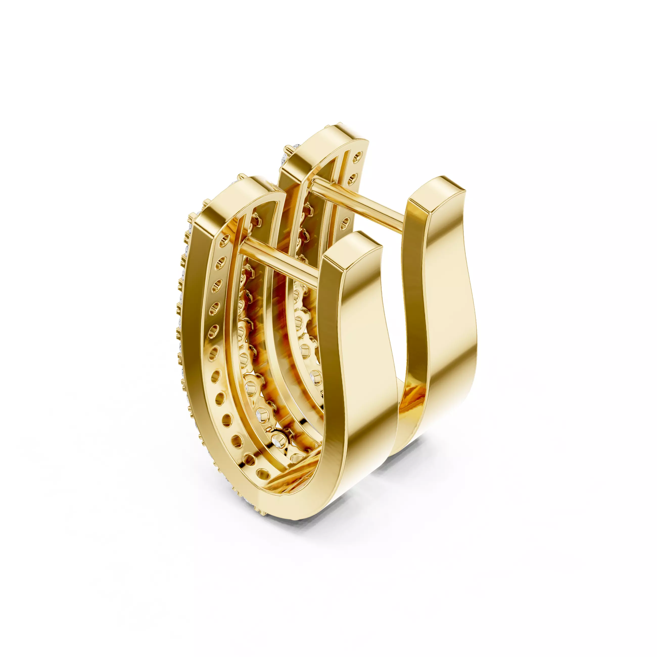 Diamond Hoops Earrings 3dm stl renders animation videos details  3D print model_11