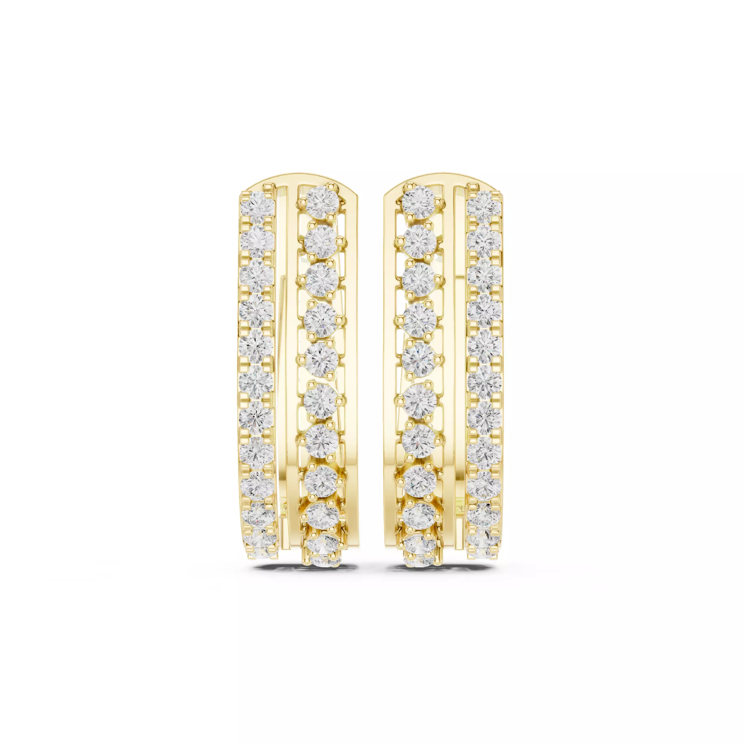 Diamond Hoops Earrings 3dm stl renders animation videos details  3D print model_13