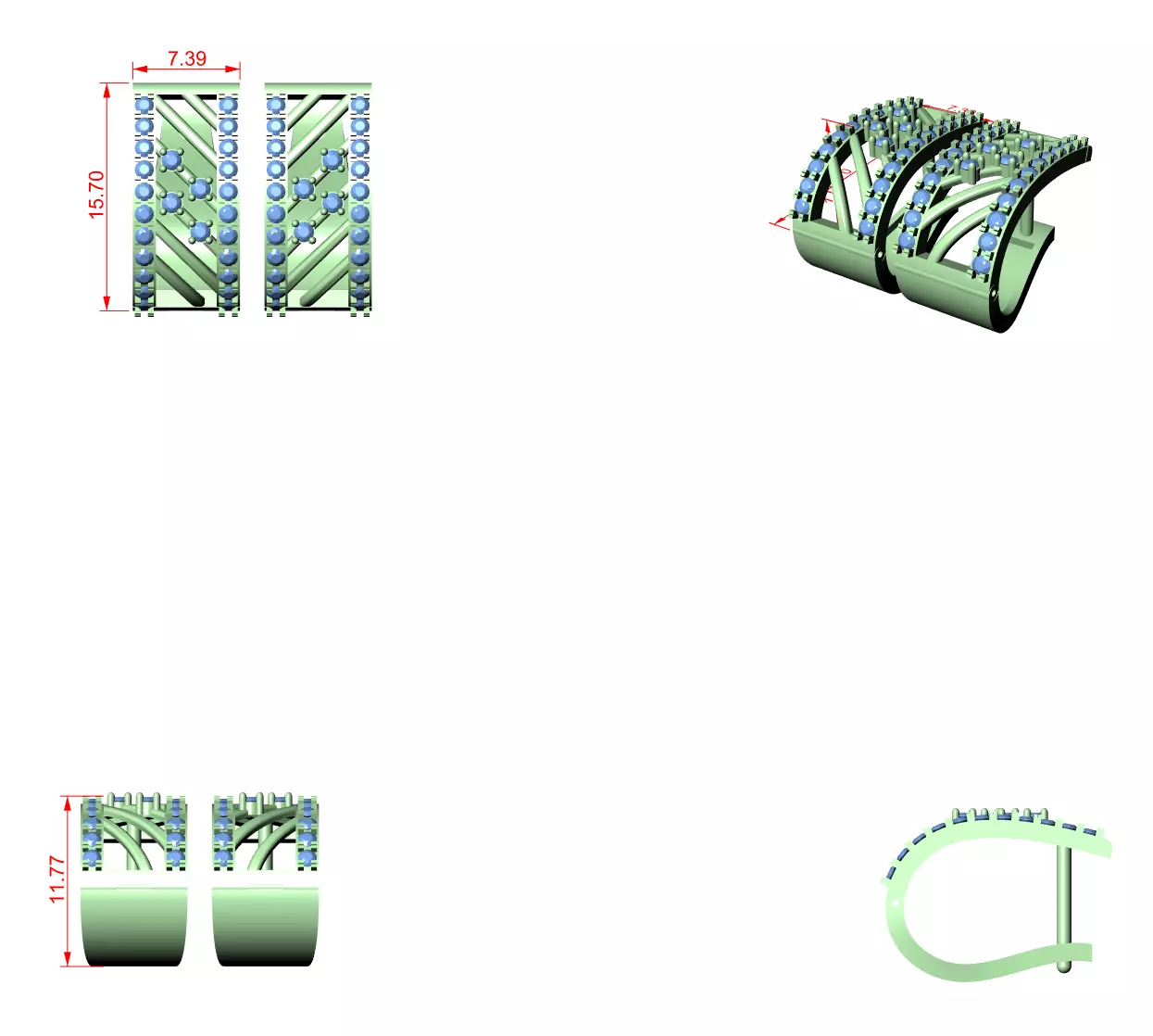 Diamond Hoops Earrings 3dm stl renders animation videos details  3D print model_1