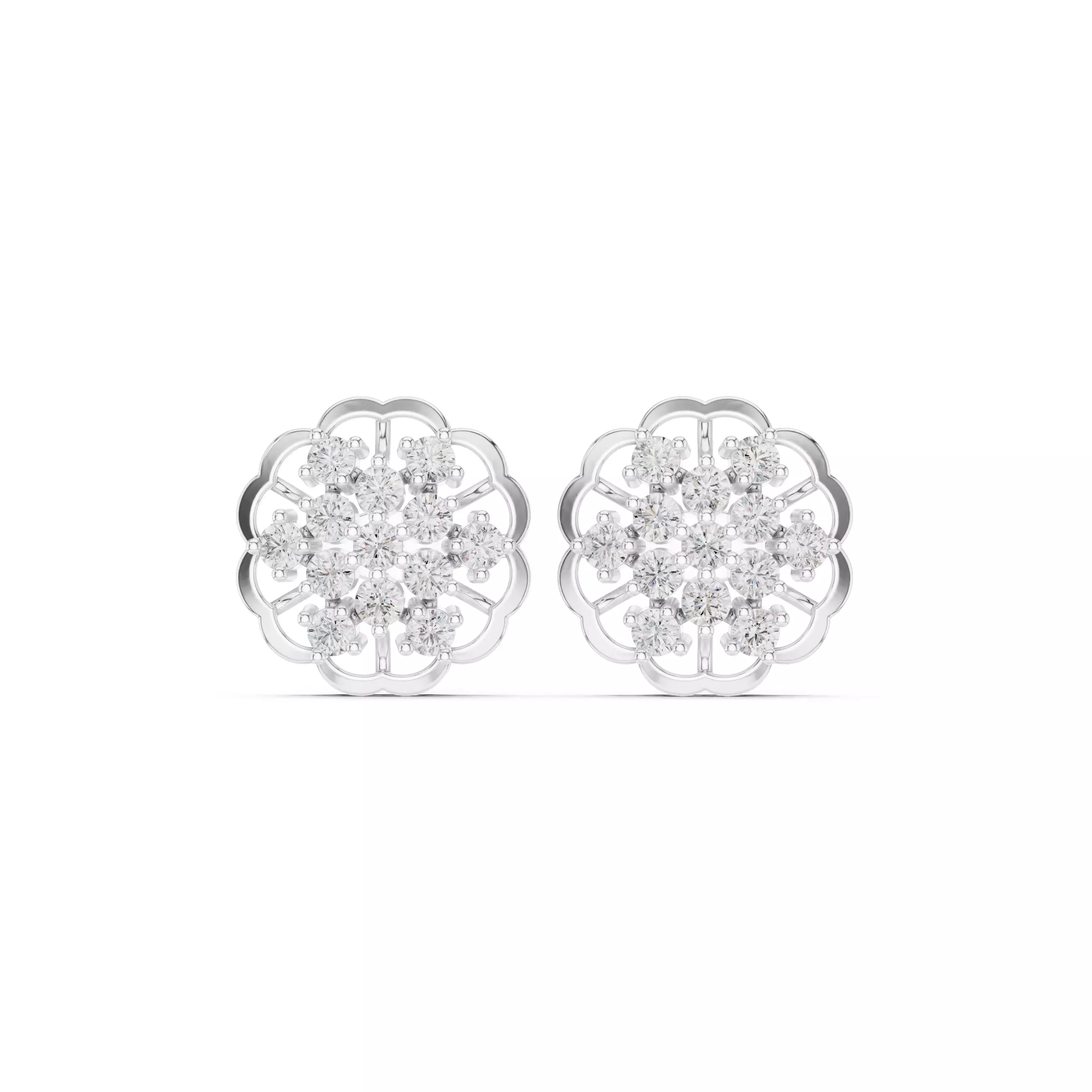 Diamond Studs Earrings 3dm stl renders animation videos details 3D print model_9
