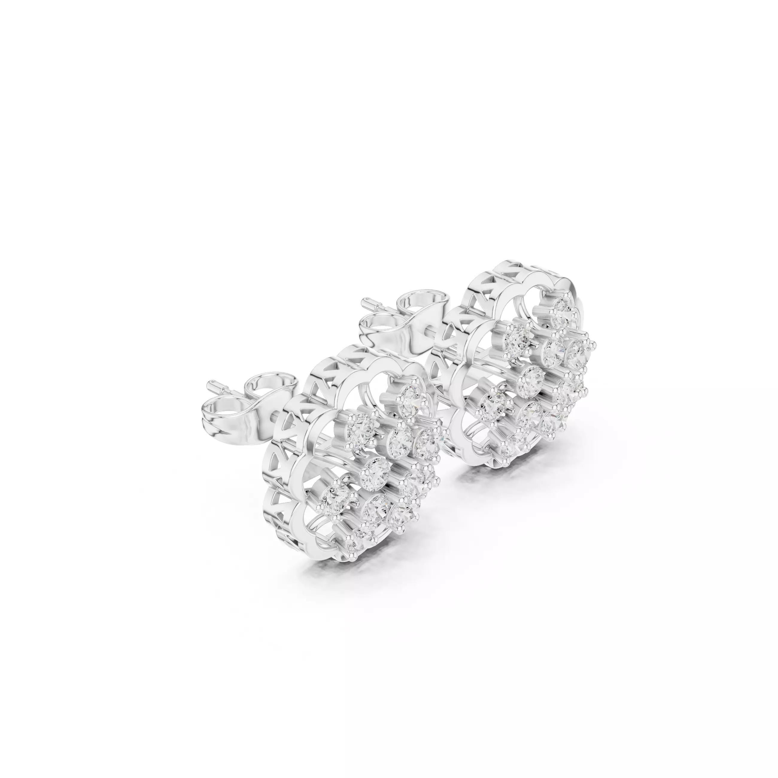 Diamond Studs Earrings 3dm stl renders animation videos details 3D print model_6