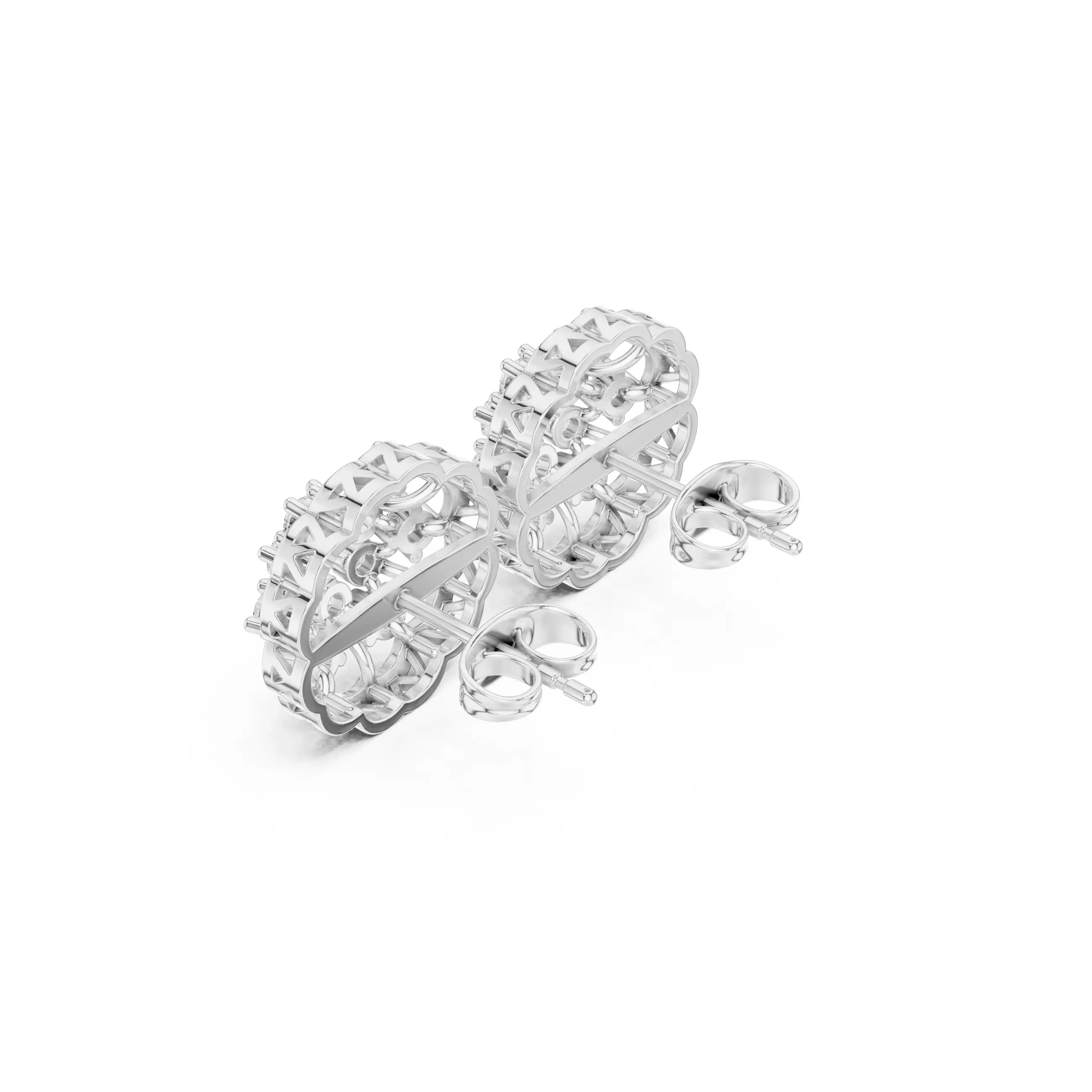 Diamond Studs Earrings 3dm stl renders animation videos details 3D print model_7