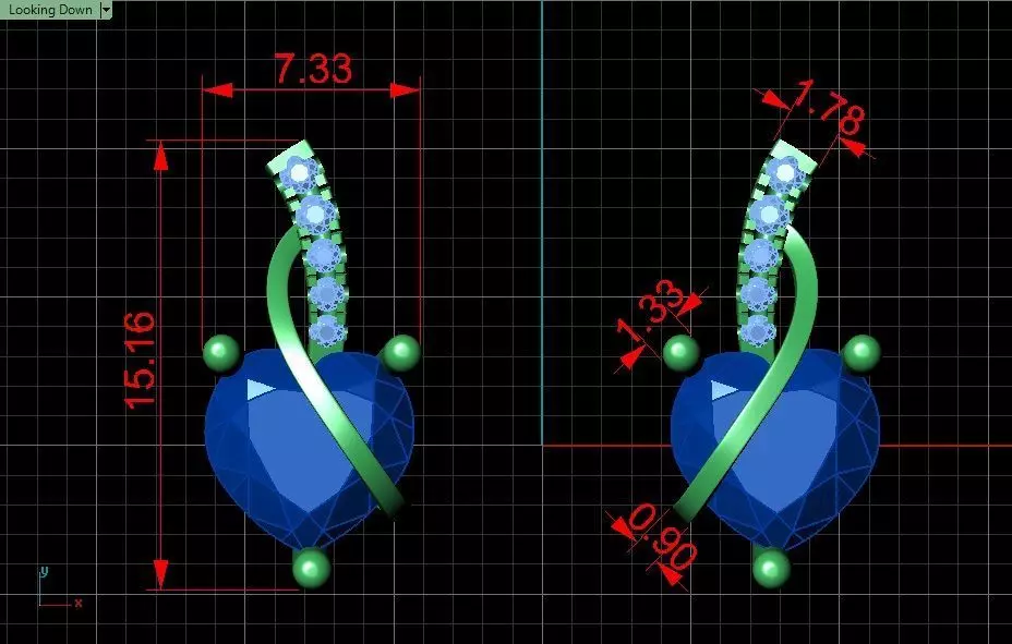 Heart-shaped Earrings Jewelry model - Hearts Orbit for Her 3D print model_11