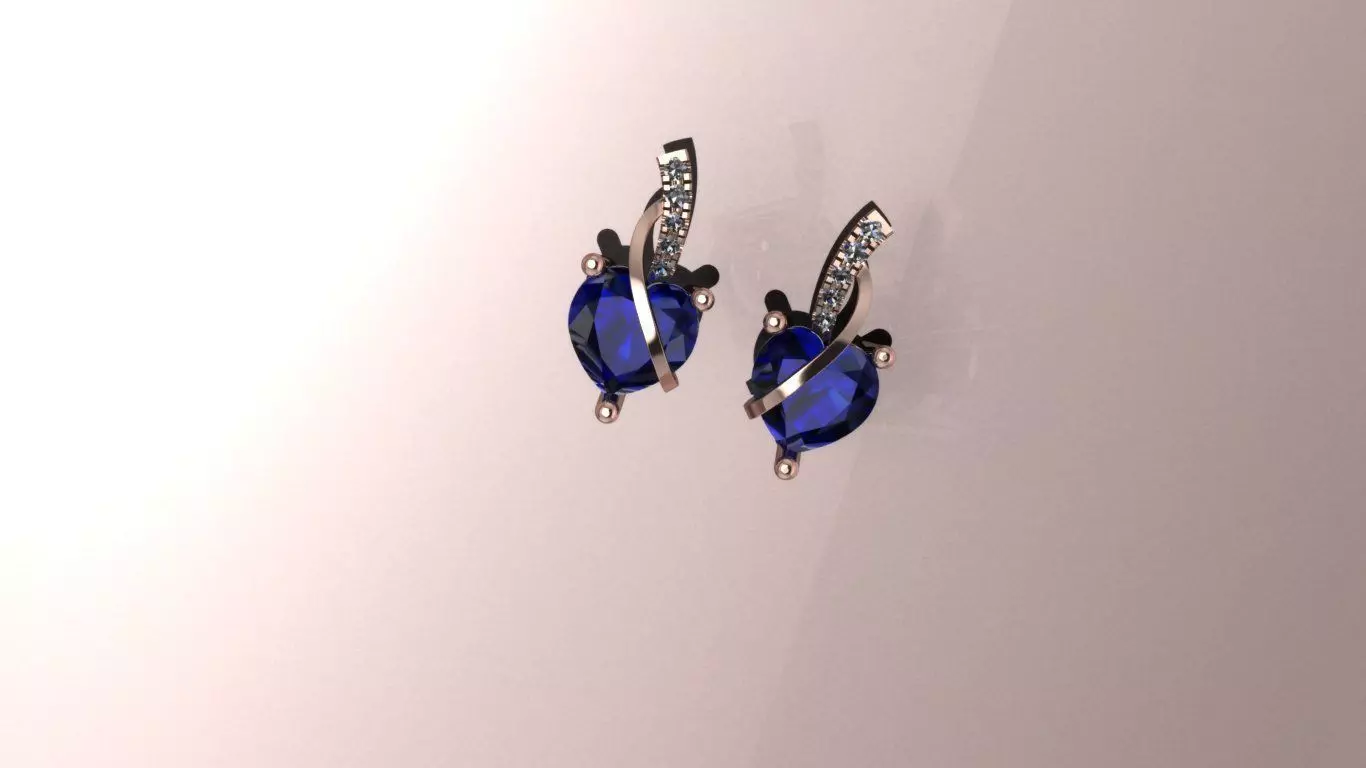 Heart-shaped Earrings Jewelry model - Hearts Orbit for Her 3D print model_21