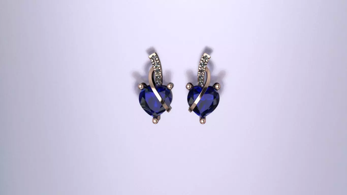 Heart-shaped Earrings Jewelry model - Hearts Orbit for Her 3D print model_2