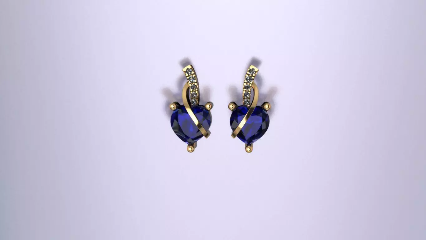 Heart-shaped Earrings Jewelry model - Hearts Orbit for Her 3D print model_20