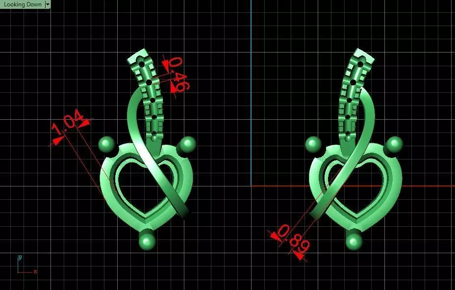 Heart-shaped Earrings Jewelry model - Hearts Orbit for Her 3D print model_17