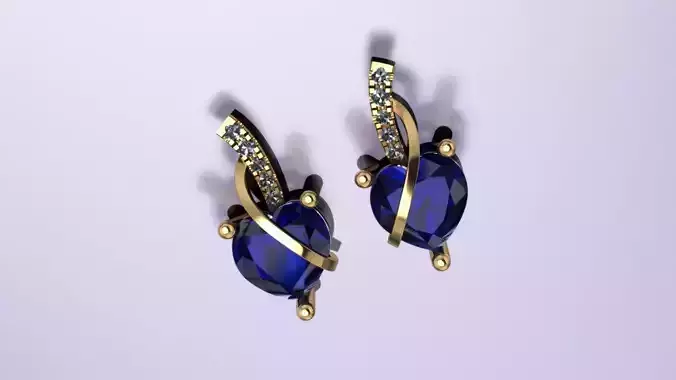 Heart-shaped Earrings Jewelry model - Hearts Orbit for Her 3D print model