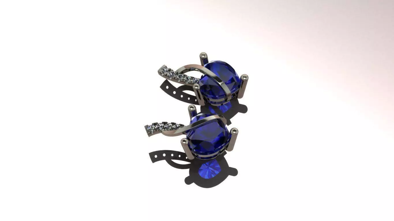 Heart-shaped Earrings Jewelry model - Hearts Orbit for Her 3D print model_22