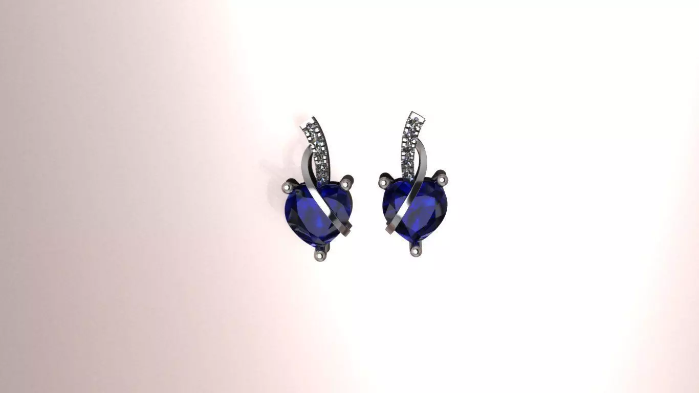 Heart-shaped Earrings Jewelry model - Hearts Orbit for Her 3D print model_24