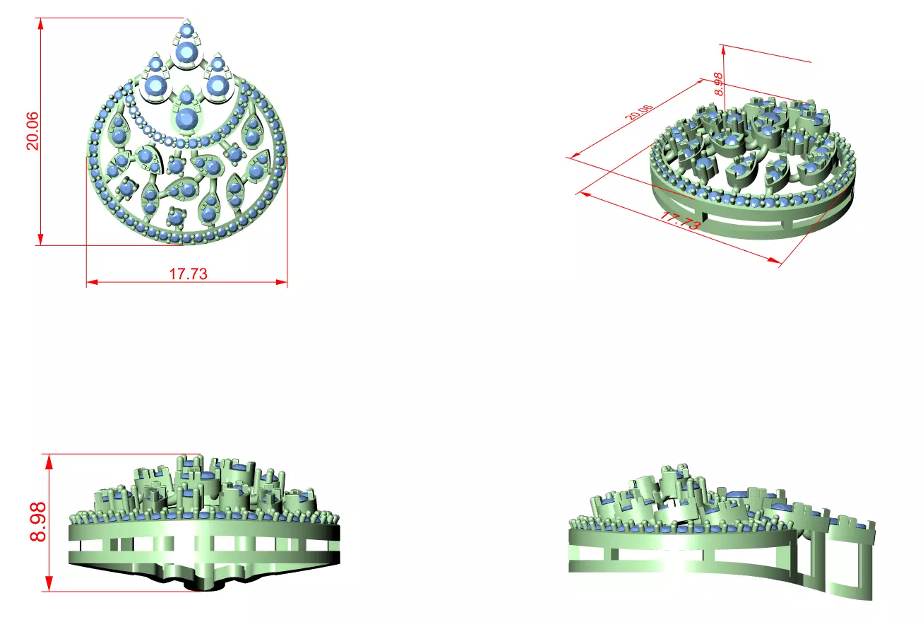 Italian Pendant 3dm stl renders video animation details  3D print model_1