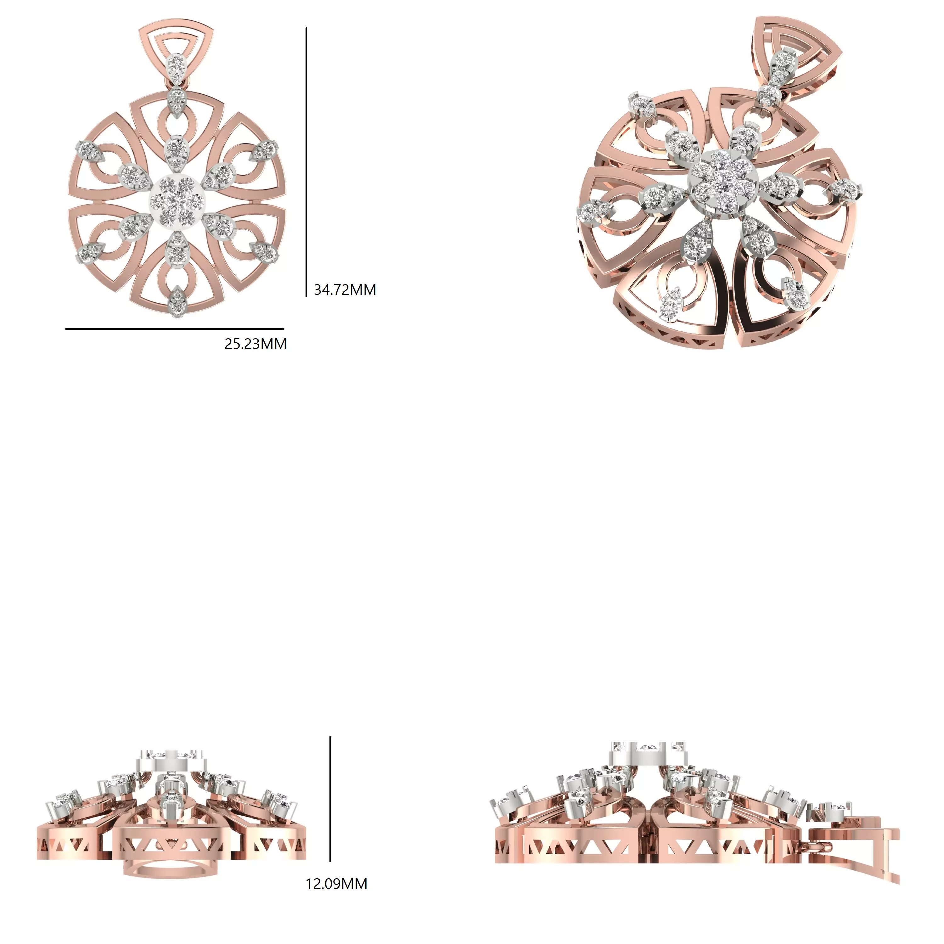 Italian Pendant 3dm stl renders video animation details  3D print model_1