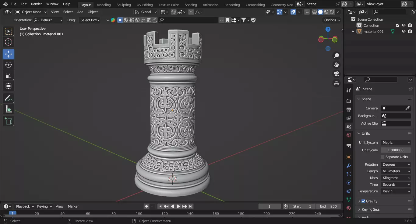 Medieval Viking Rook Chess Piece 3D print model_3