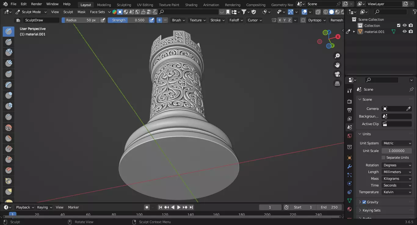 Medieval Viking Rook Chess Piece 3D print model_5