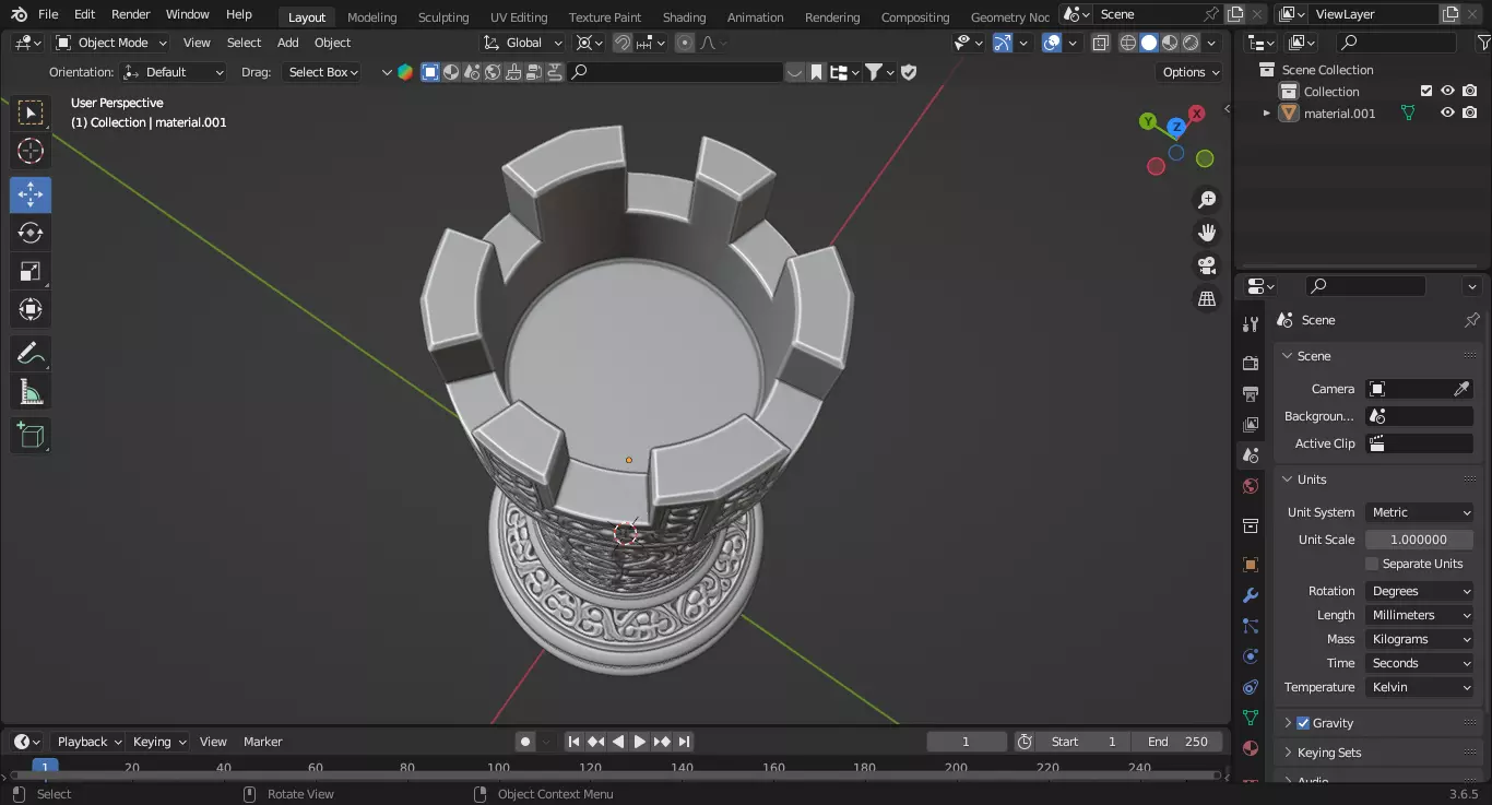 Medieval Viking Rook Chess Piece 3D print model_4