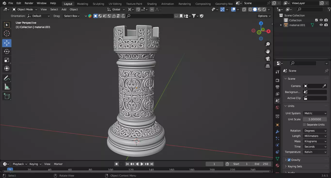 Medieval Viking Rook Chess Piece 3D print model_1