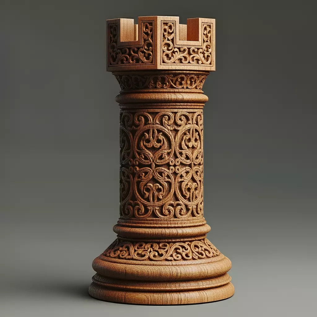 Medieval Viking Rook Chess Piece 3D print model_0