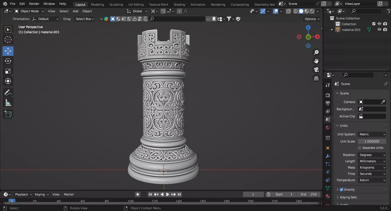Medieval Viking Rook Chess Piece 3D print model_2