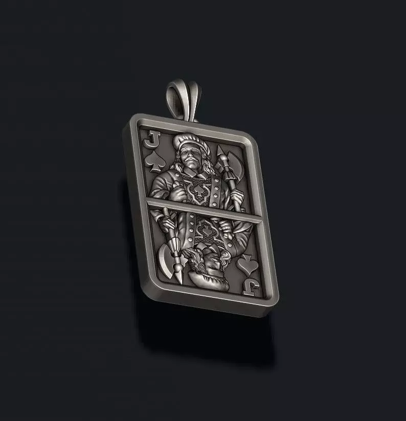 Spade Jack playing card pendant light 3D print model_5