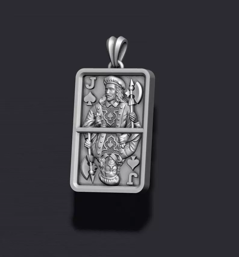 Spade Jack playing card pendant light 3D print model_6