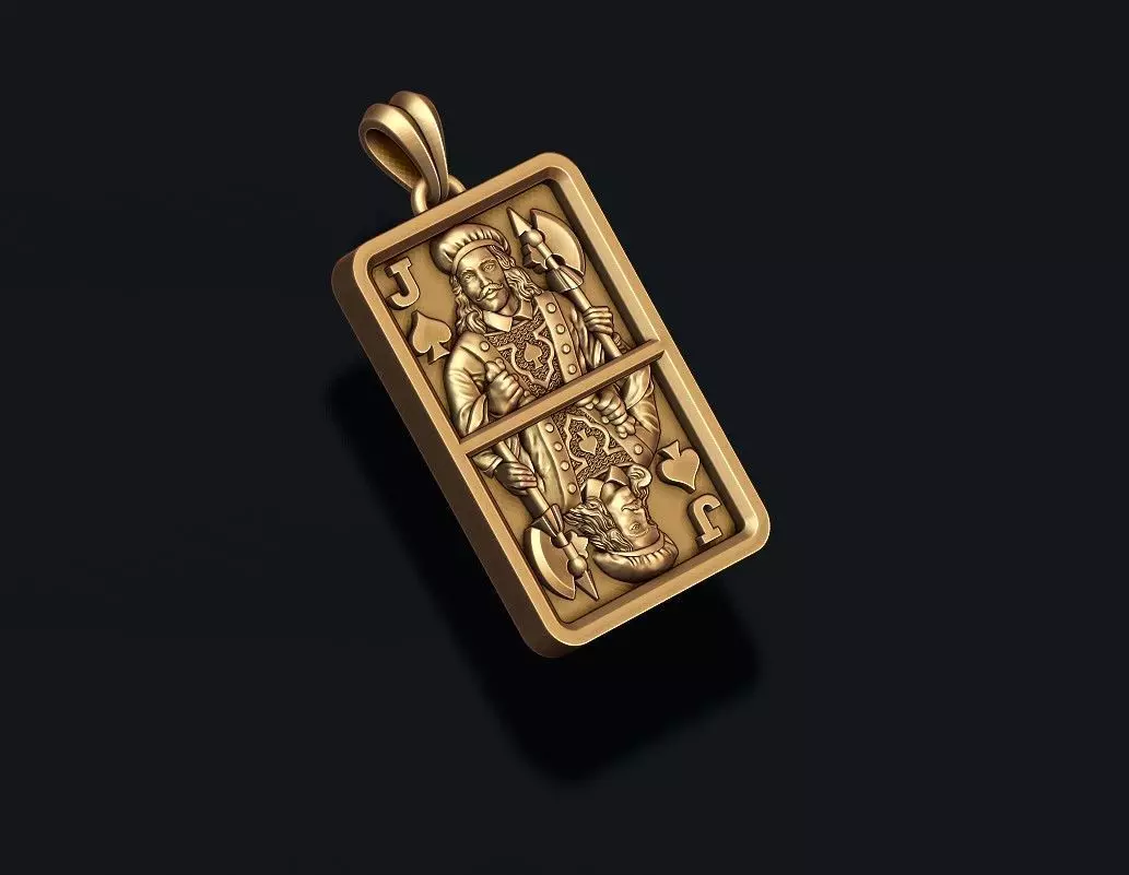 Spade Jack playing card pendant light 3D print model_3