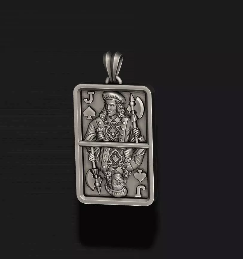 Spade Jack playing card pendant light 3D print model_4