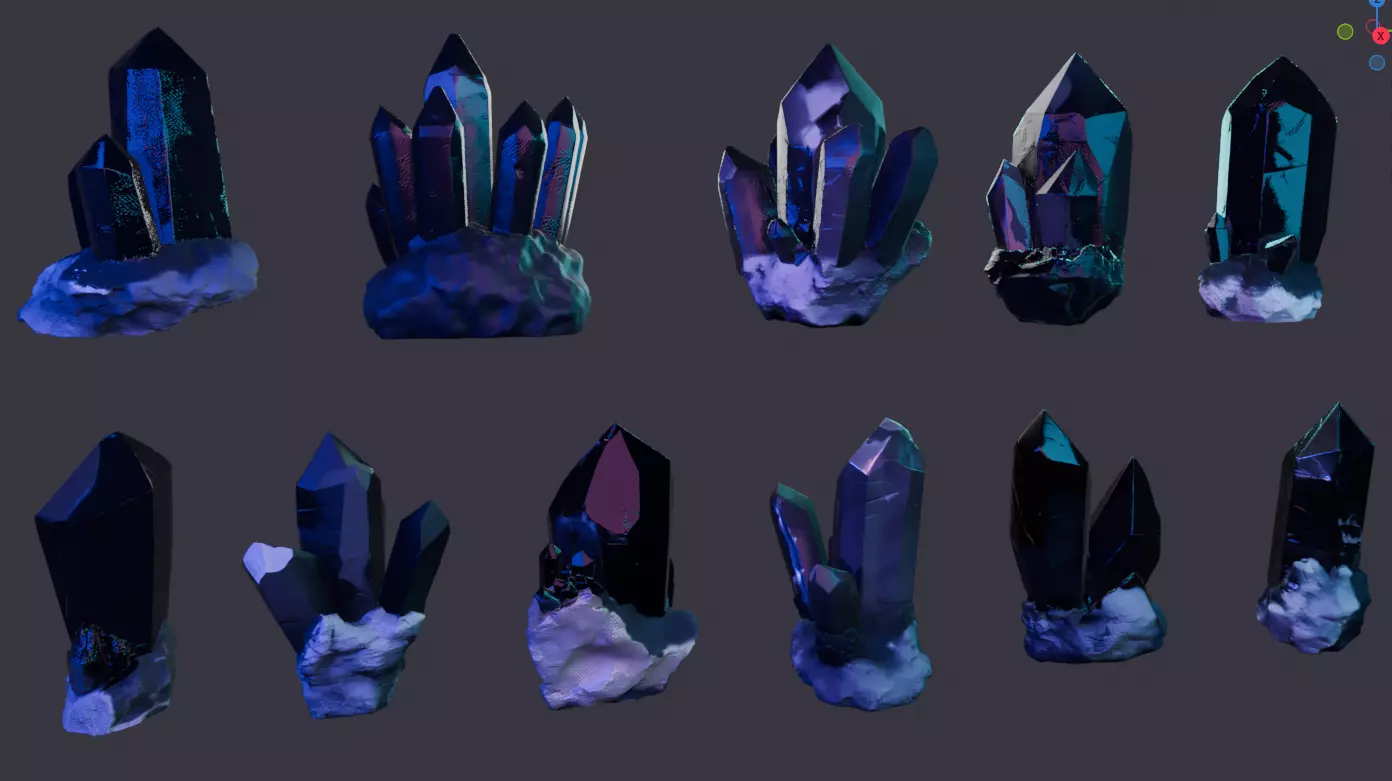 Crystal Megapack Low-poly 3D model_0