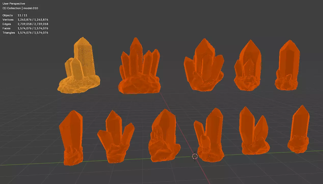 Crystal Megapack Low-poly 3D model_6