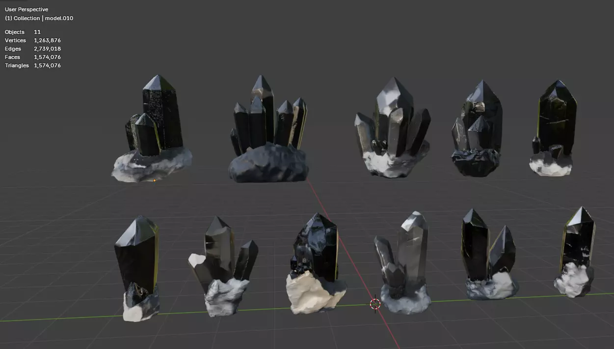 Crystal Megapack Low-poly 3D model_4