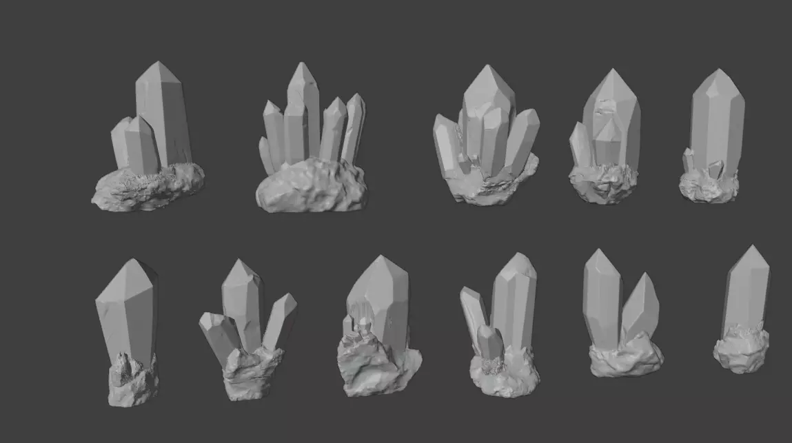 Crystal Megapack Low-poly 3D model_5