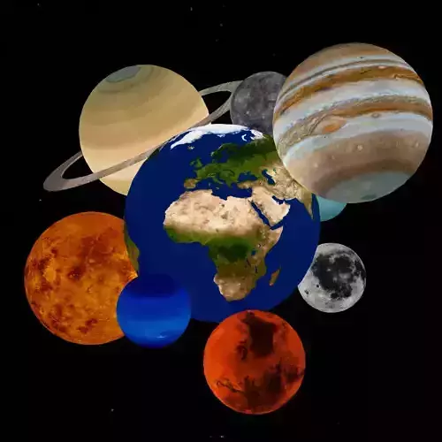Solar System 3D Model Realistic Planets Pack