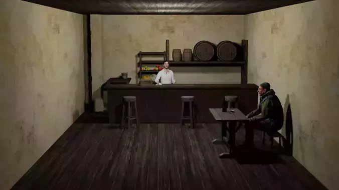 taberna antigua animada