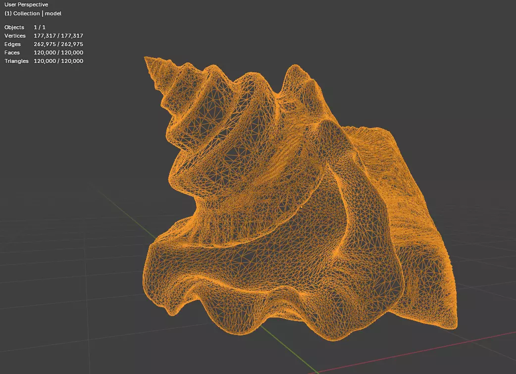 Conch Shell 1 Low-poly 3D model_2