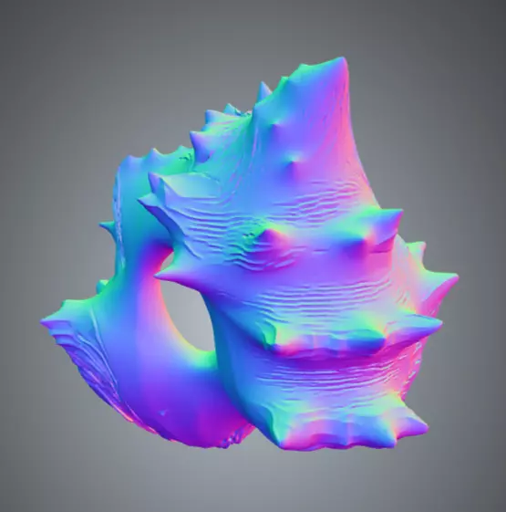 Conch Shell - 4 Low-poly 3D model_6