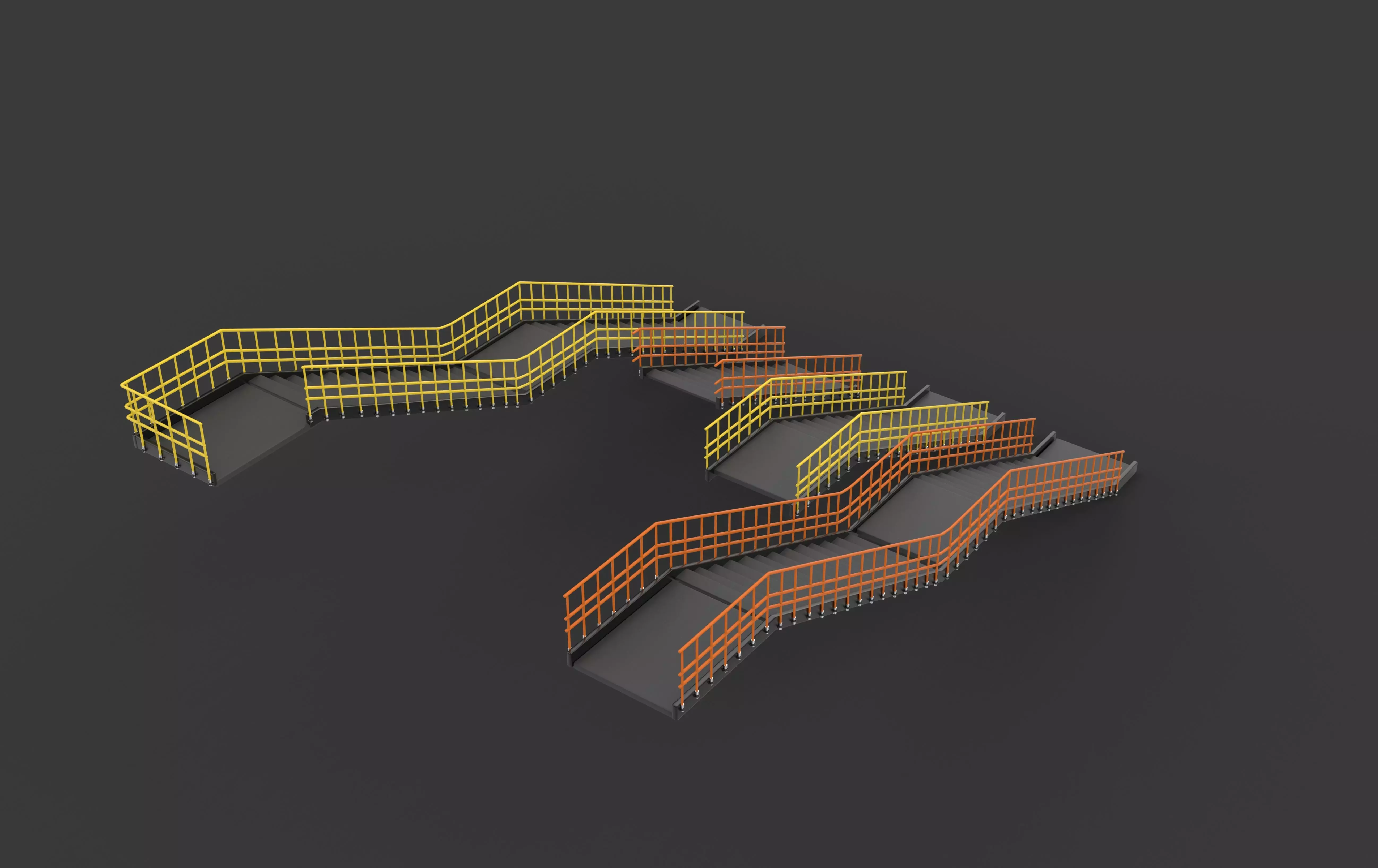 Modular industrial stairs 3D model_9