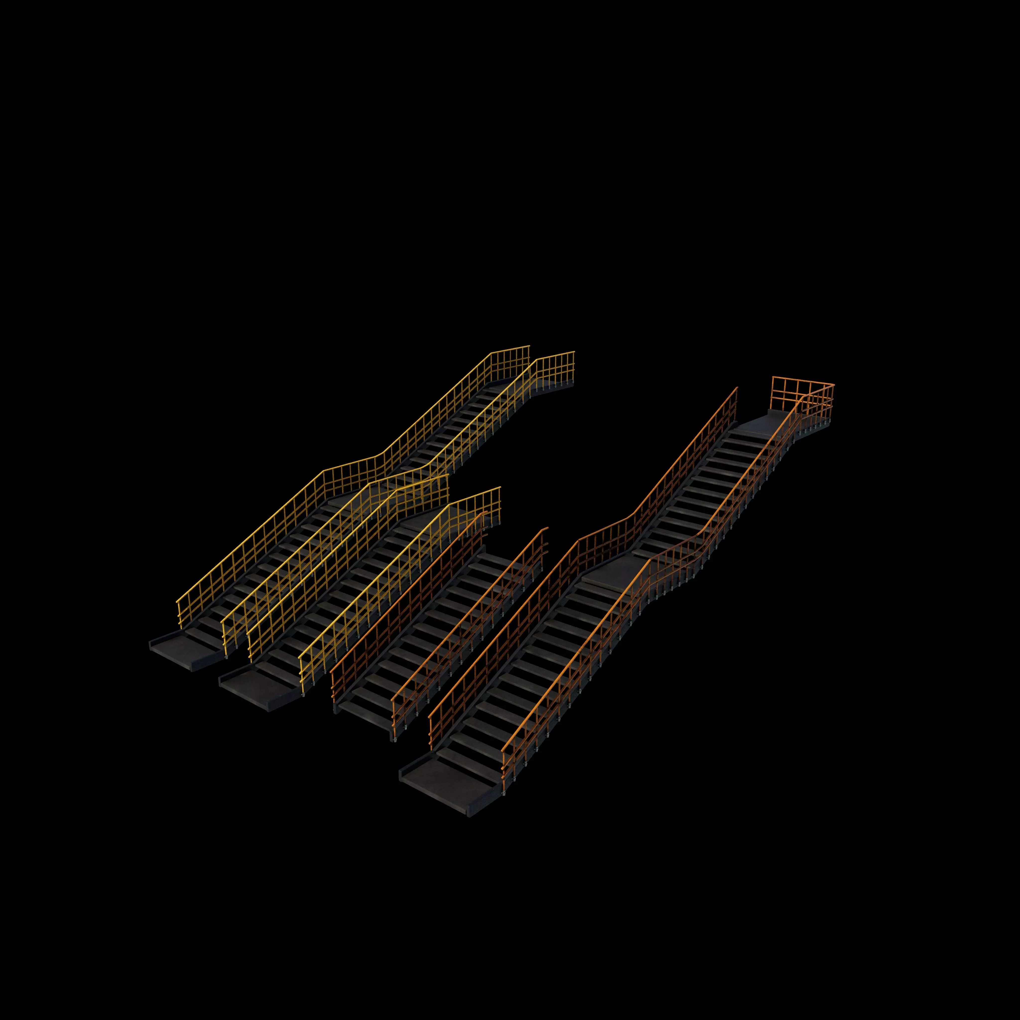 Modular industrial stairs 3D model_0