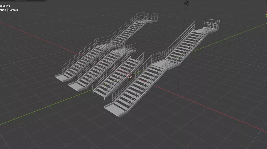 Modular industrial stairs 3D model_4