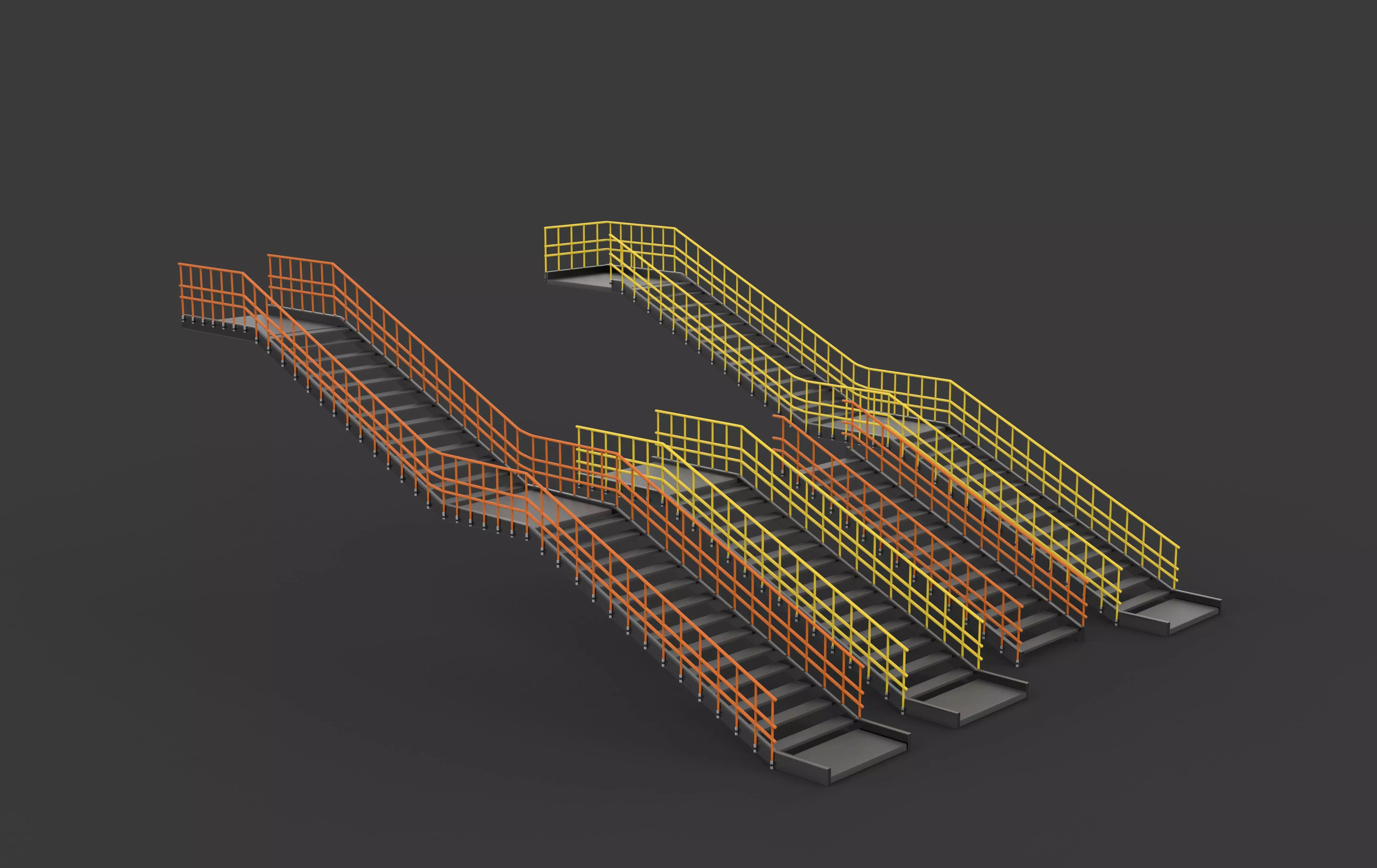 Modular industrial stairs 3D model_13