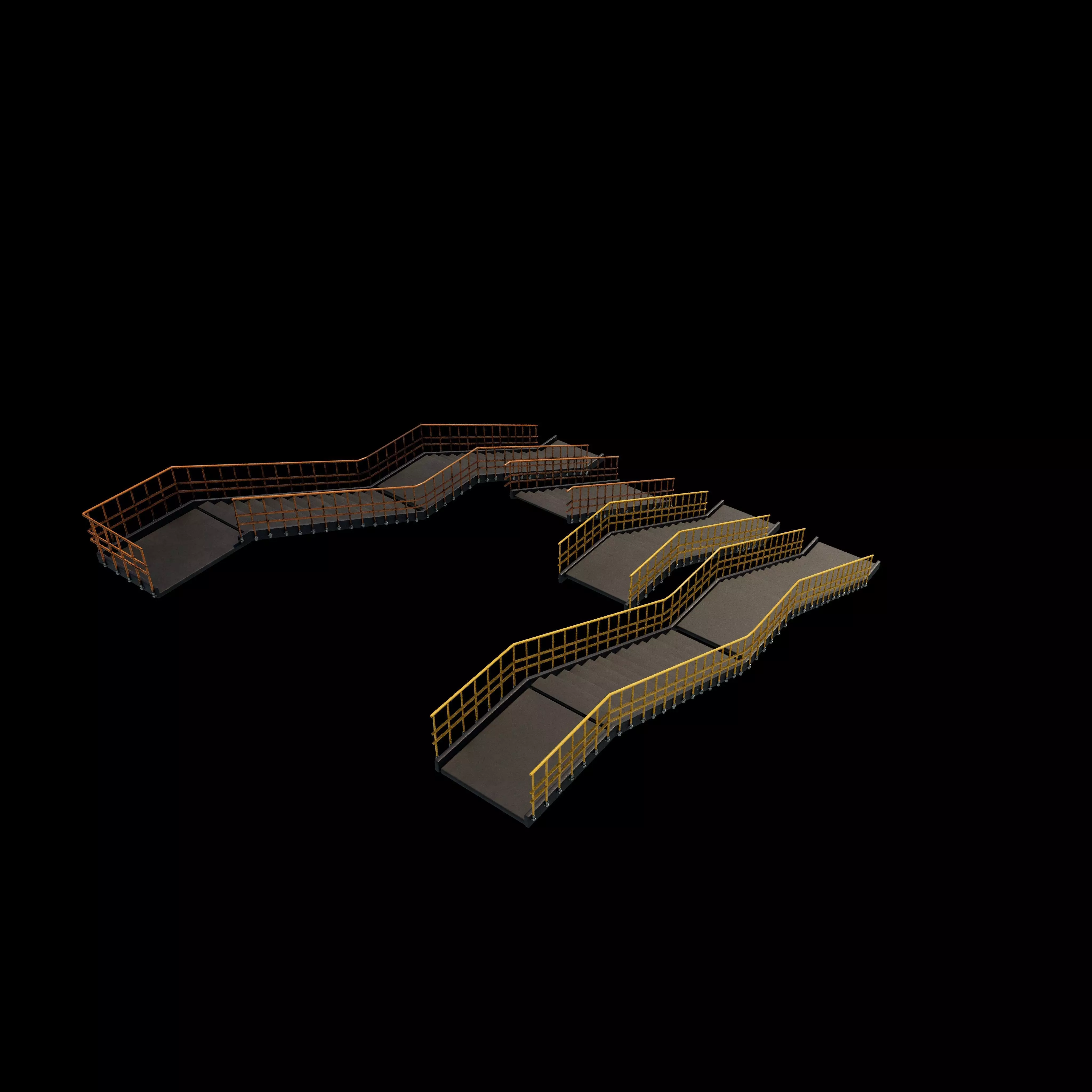 Modular industrial stairs 3D model_14