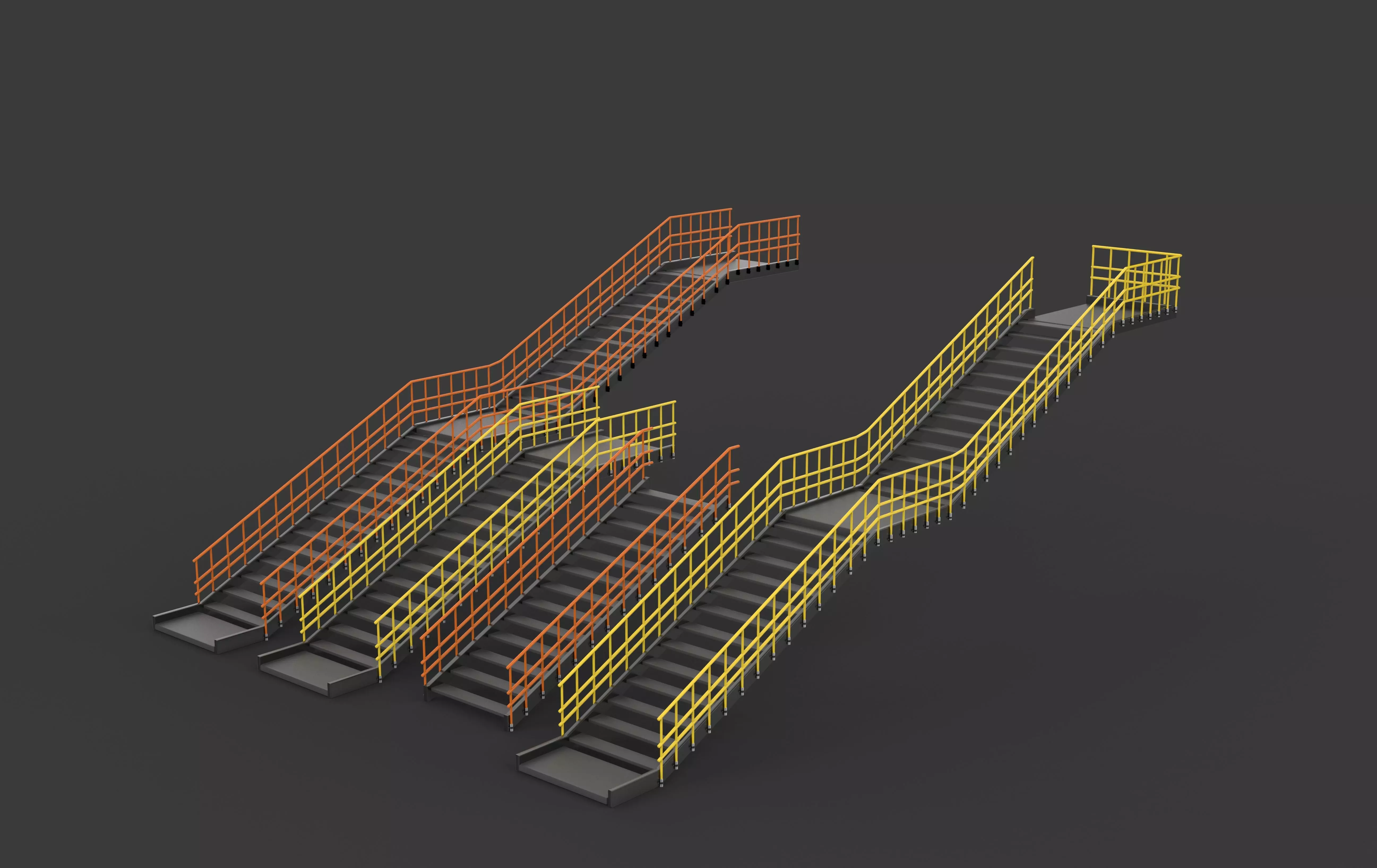 Modular industrial stairs 3D model_5