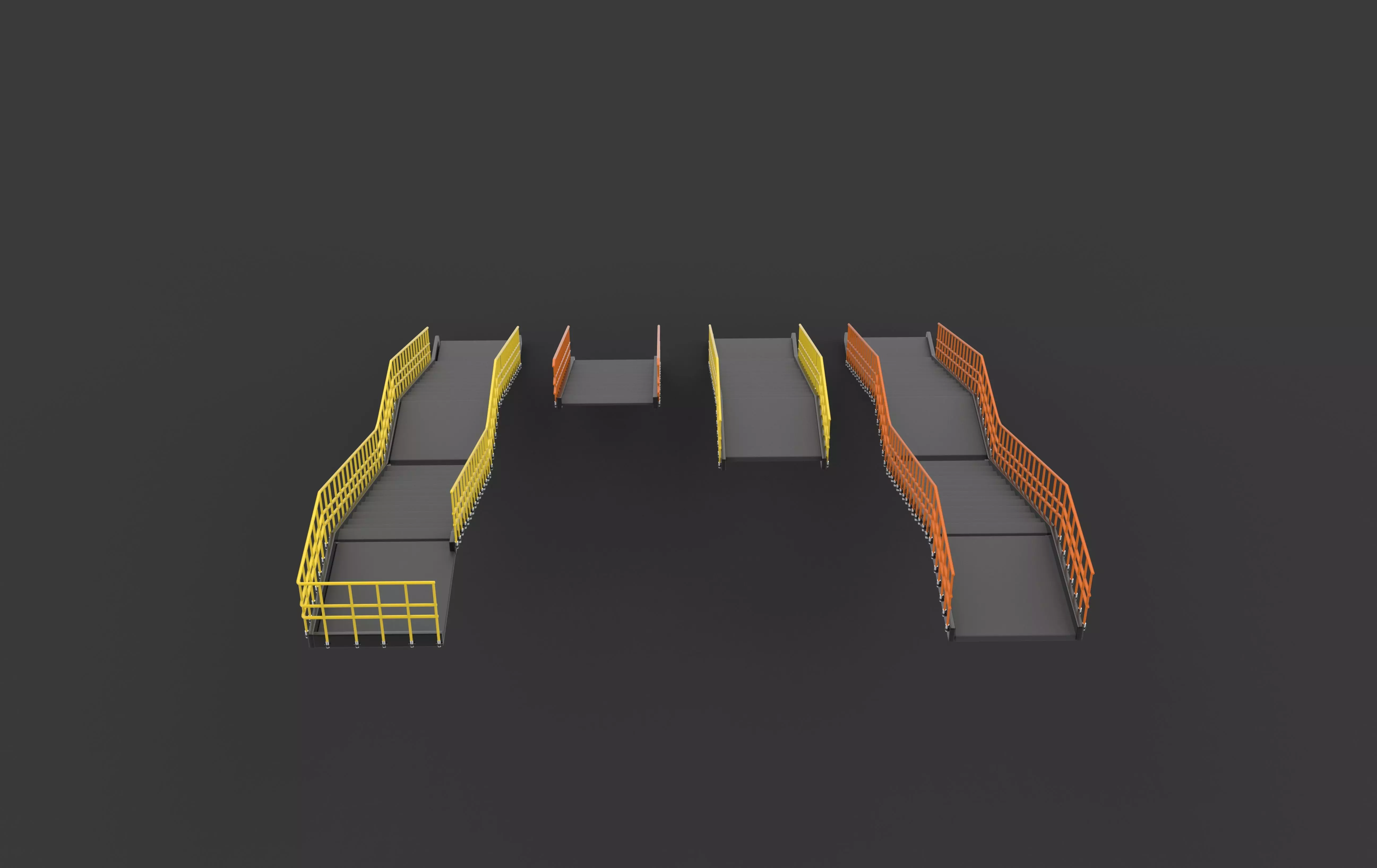 Modular industrial stairs 3D model_8