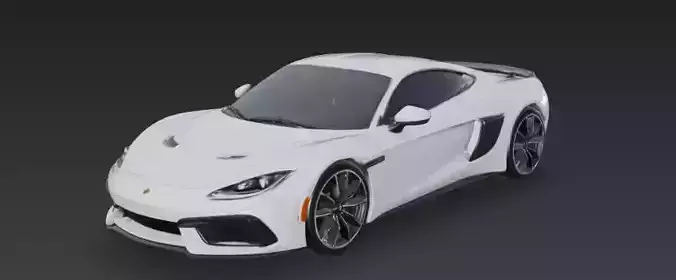 White Ferrari Inspired Sport Car 3D Model Game Ready 3D model