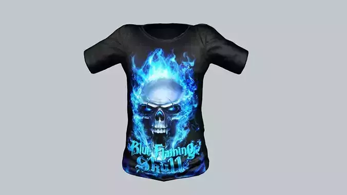 Men Black T-Shirt Short Sleeve 05 Game Ready 3D Model