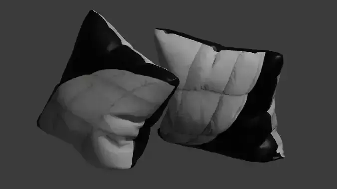 3D Pillows  Realistic Interior Decoration Model