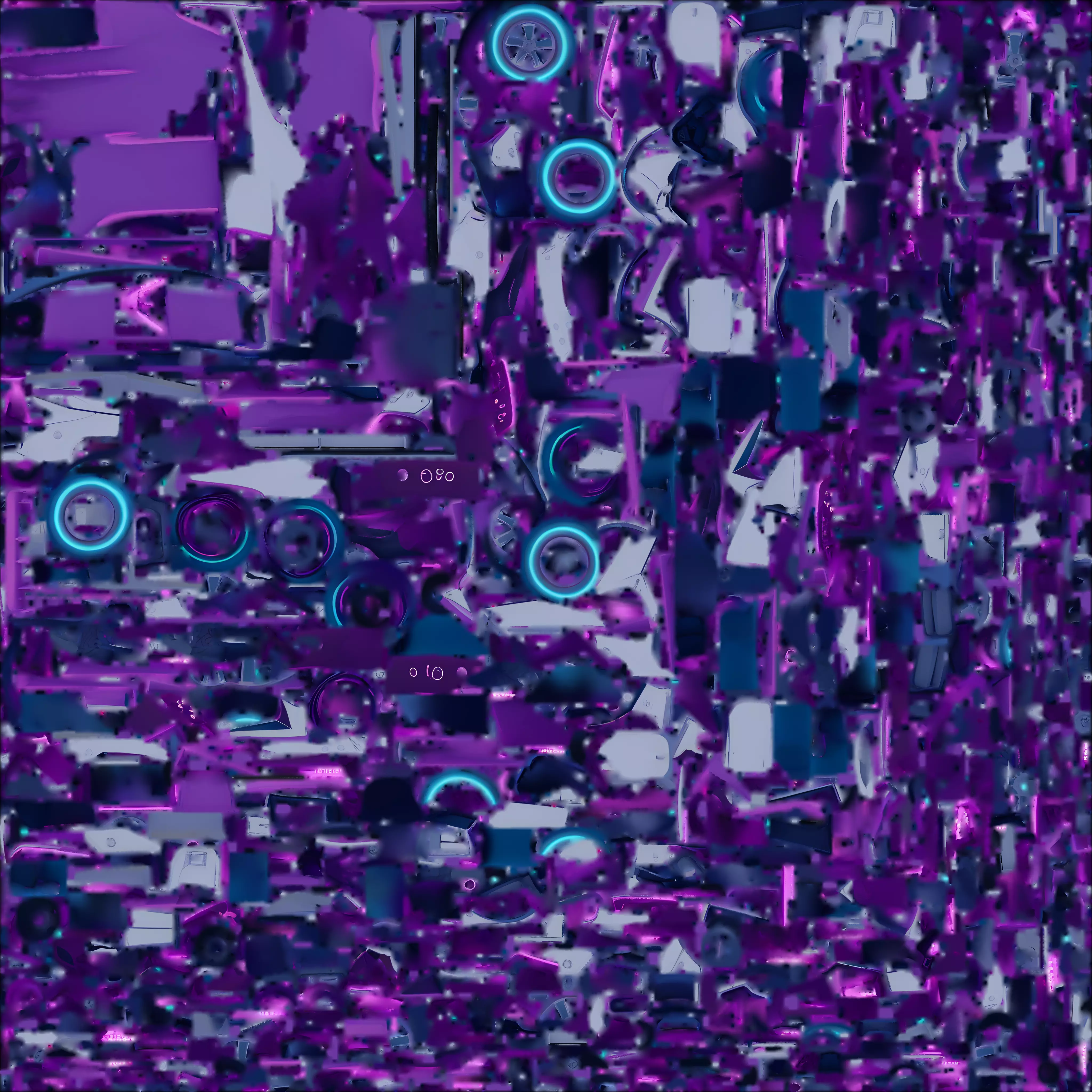 Futuristic Neon Race Car 3D Model Low-poly 3D model_1