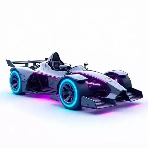 Futuristic Neon Race Car 3D Model