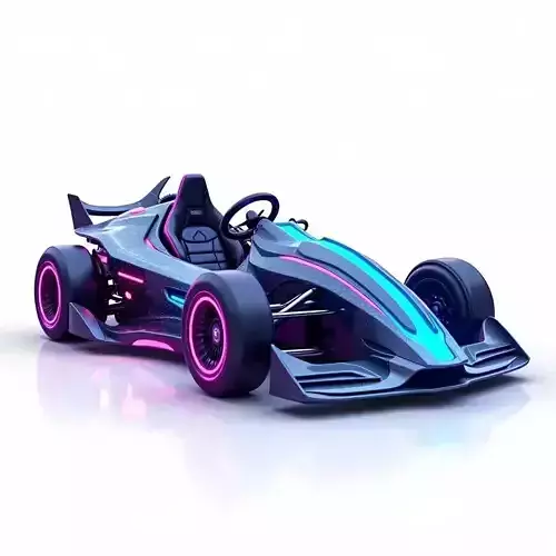 Futuristic Neon Racing Kart 3D Model
