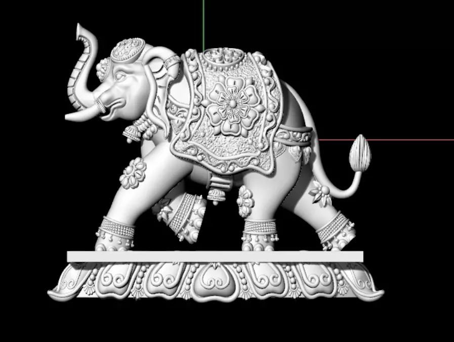 Decorative Elephant Sculpture High Detail 3D Model 3D print model