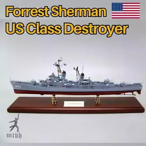 Forrest Sherman Class Destroyer US Navy Warship 3D print model
