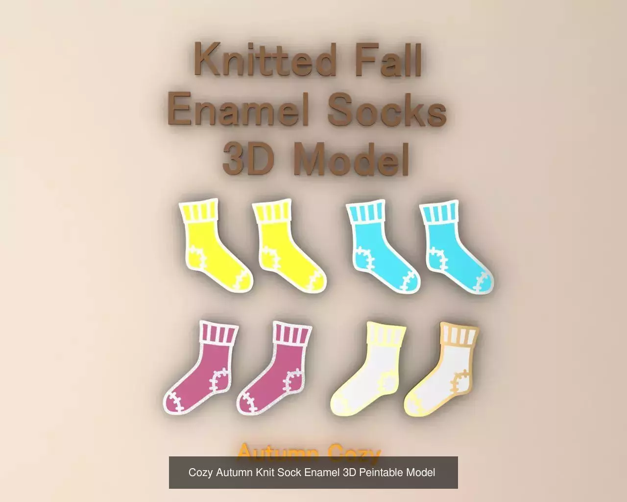 Autumn Cozy Jewelry Collection Pendants Charms Earrings 3D Print _3